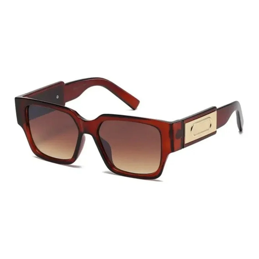 Mens Square Sunglasses Dark Brown Lens Outdoor UV400 Protection‎ Classy Shades